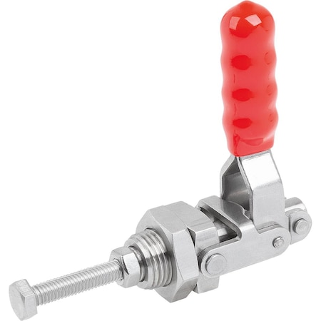 Push-Pull Clamp Std, Wout Mounting Bracket, F2=1000, Stainless Steel Bright, Comp:Plastic Comp:Red